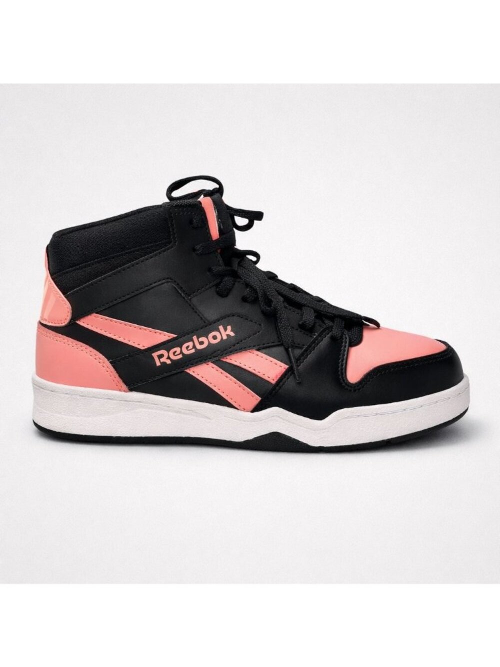 Reebok Women's Pink & Black Leather High Top Shoes RB495 Steel Toe W/ Strap 7W